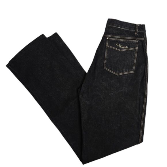 VINTAGE 80s dark wash high waist western Gloria Vanderbilt straight leg jeans 27 - Picture 1 of 11